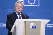 Janusz Wojciechowski podczas ostatniej konferencji prasowej w roli komisarza ds. rolnictwa UE; 18.11.2024. Fot: UE