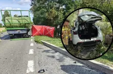 W zderzeniu z zestawem ciągnik rolniczy i przyczepa zginął kierowca osobowego auta