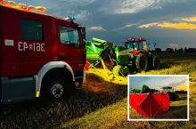 Rolnik wciągnięty przez prasę