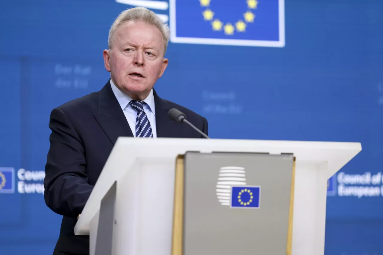 Janusz Wojciechowski podczas ostatniej konferencji prasowej w roli komisarza ds. rolnictwa UE; 18.11.2024. Fot: UE