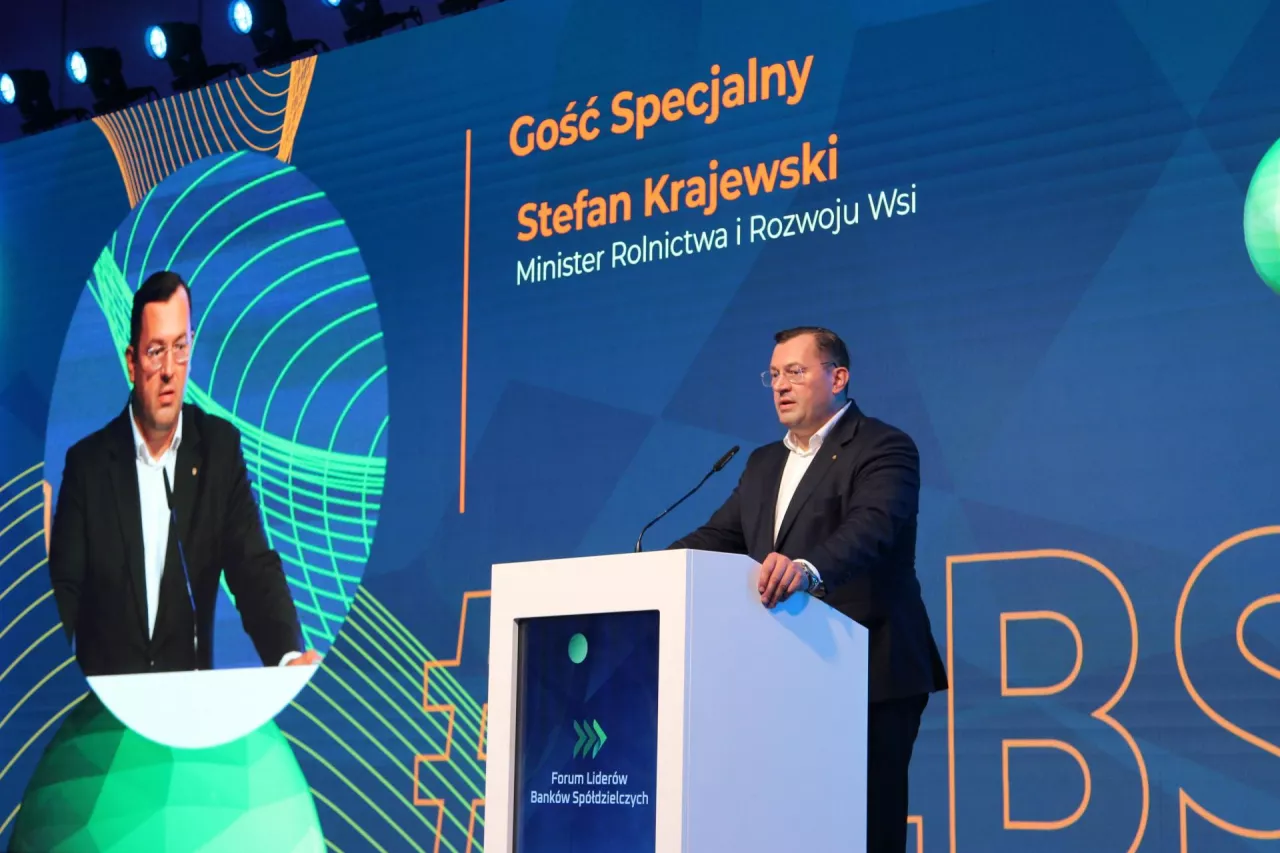 Minister rolnictwa Stefan Krajewski podczas Forum Liderów Banków Spółdzielczych 2026